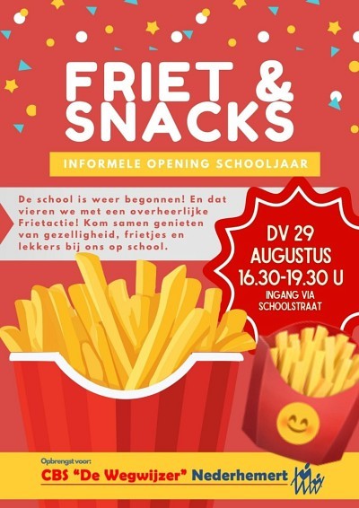 Kom gezellig frietjes eten op school!